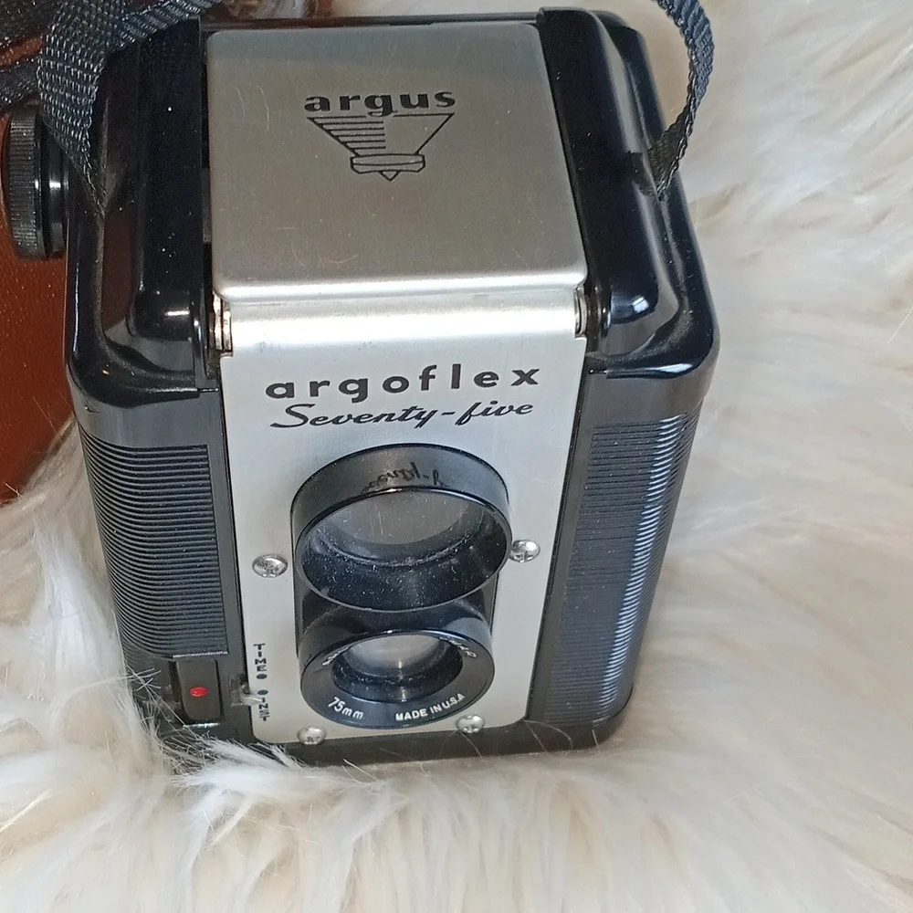 Vintage Camera with Brown Case